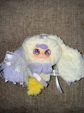Plush Bunny Ear Hair Clip in Lavender & Cream - Kids Accessory